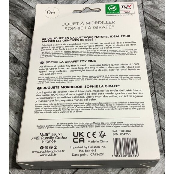 Sophie La Girafe Teething Ring Natural Rubber Baby Toy For 0+ Months - Picture 7 of 7